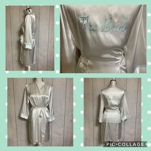 White satin bride robe